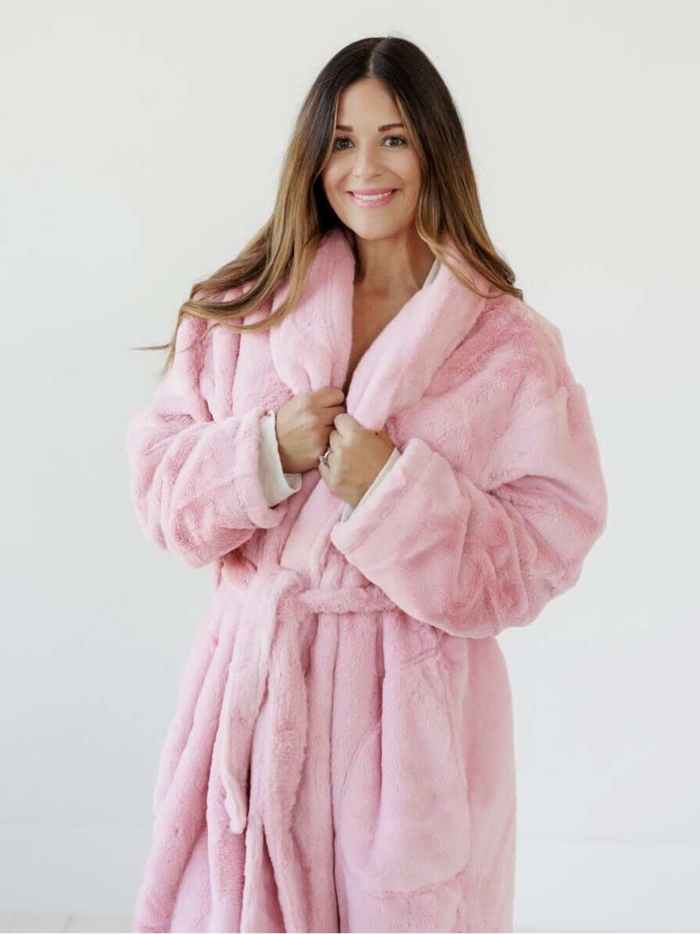 NWOT Minky Couture Luxury Plush Robe Pink S